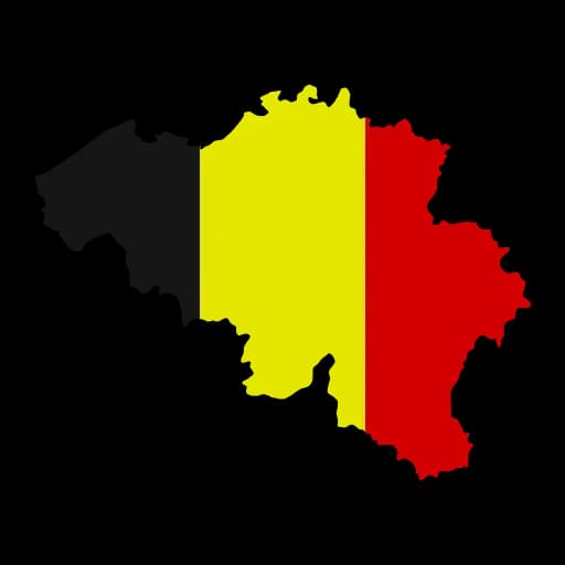 Mapa z pinezką Belgii